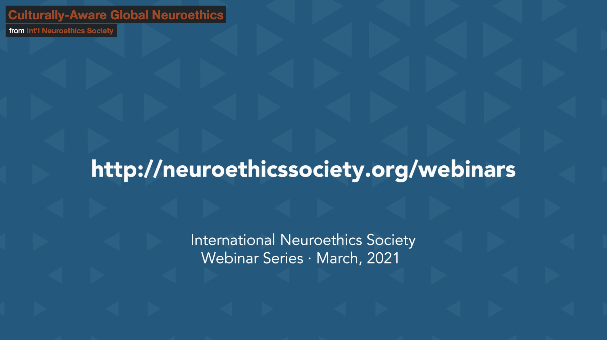 INS Webinar: Culturally-Aware Global Neuroethic